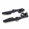 Xkh Group Motorcycle Black Long Angled Adjustable Peg Mounting Kit Flat End Footrest Foot Pegs For V-star Roadstar Suzuki