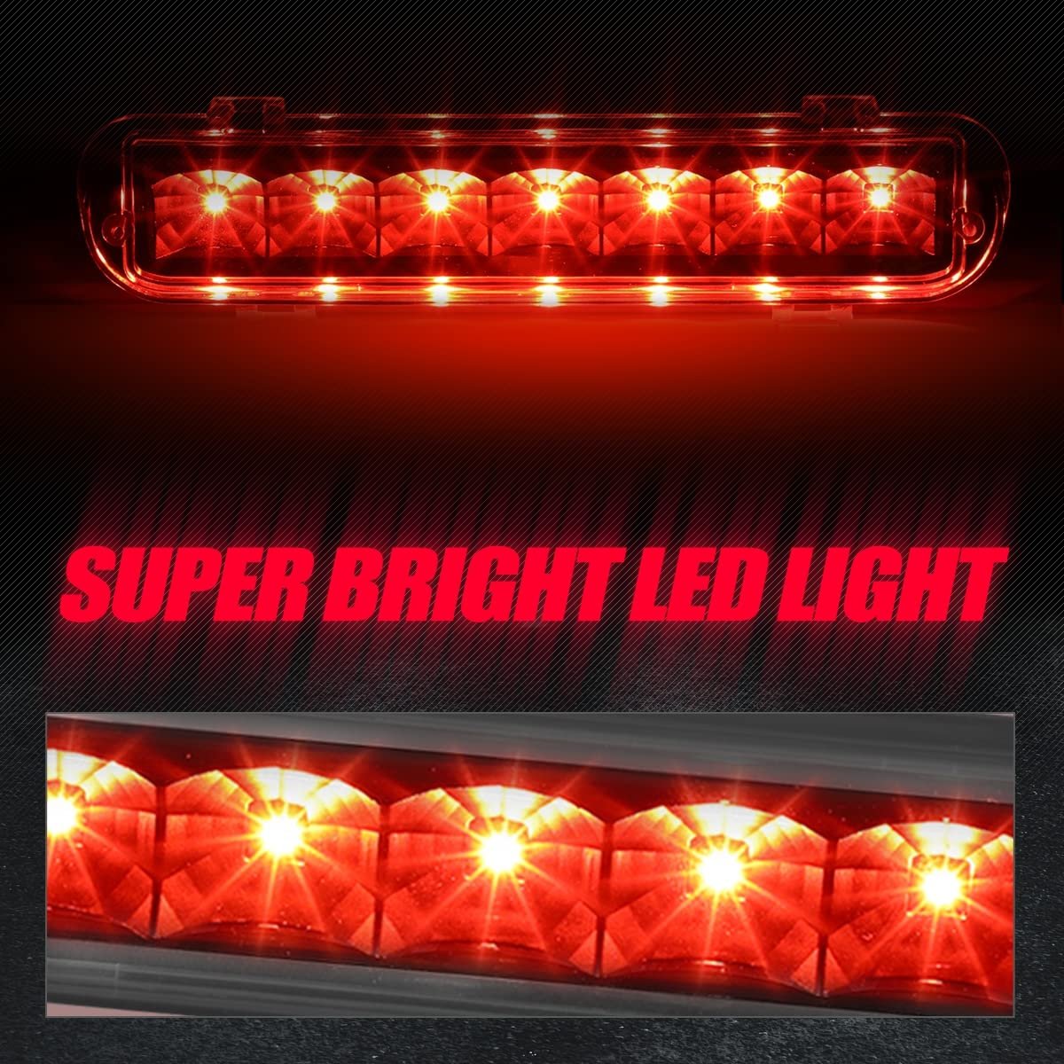 Led Third Brake Light For 2009 2011 Ford Flex High Mount Stop Rear Center Lamp Black Housing Smoked Lens Plug And Play