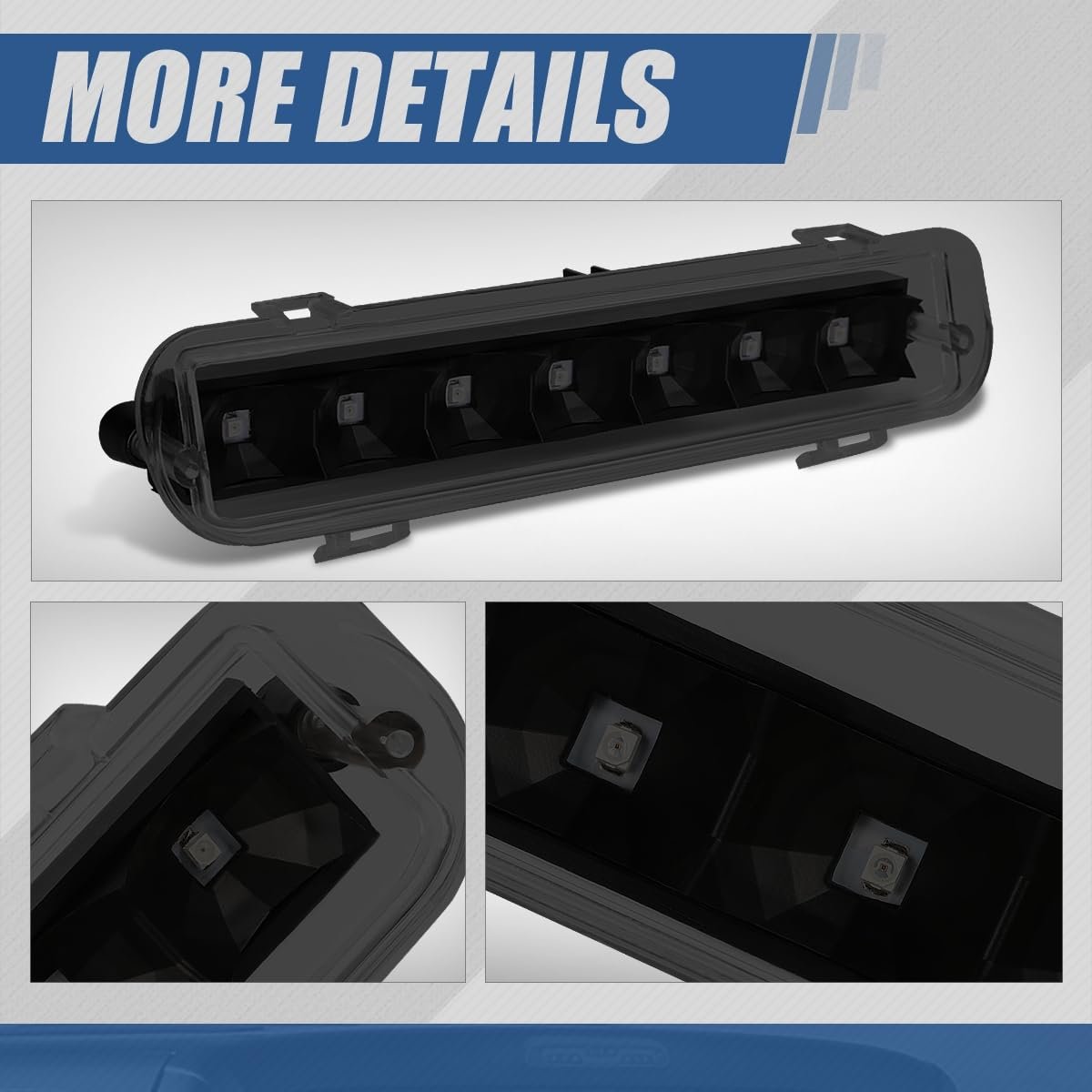 Led Third Brake Light For 2009 2011 Ford Flex High Mount Stop Rear Center Lamp Black Housing Smoked Lens Plug And Play