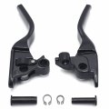Httmt- Black Silver Skull Smooth Shorty Brake Clutch Levers Compatible With H-d 2008-2013 Touring Trikea