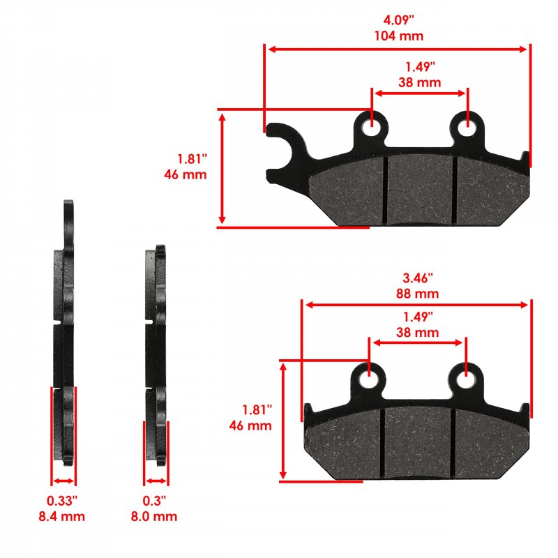 Caltric Front Right Brake Disc With Pads For Can-am Commander 800r 2018