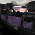 Eing Crystal Car Organizers And Storage Purse Holder Seat Back Net Handbag Accessories With Bling Diamonds For Women Pet