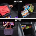 Eing Crystal Car Organizers And Storage Purse Holder Seat Back Net Handbag Accessories With Bling Diamonds For Women Pet