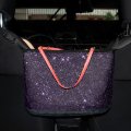 Eing Crystal Car Organizers And Storage Purse Holder Seat Back Net Handbag Accessories With Bling Diamonds For Women Pet