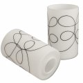 Anmire 2 Pack Modern Line Style Glass Shade Cylinder Light Fixture Replacement Globe Or Cover With 1-5 8-inch Fitter For 