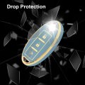 Mild East Key Fob Cover With Leatherchain 3 Button Key Case Shell Soft Tpu Full Protection Accessories For Altima Armada Maxima