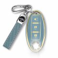 Mild East Key Fob Cover With Leatherchain 3 Button Key Case Shell Soft Tpu Full Protection Accessories For Altima Armada Maxima 
