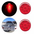 Ocpty 9led Side Marker Light 2pcs 2a Red Round Trailer Lamp Stop Turn Tail Fit For Boats Truck Pickups 12v Waterproof Signal