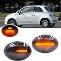 2pcs Amber Led Dynamic Sequential Blink Front Side Marker Lights Kit For Fiat 500 500e 500c Abarth 2007-2019 Turn Signal