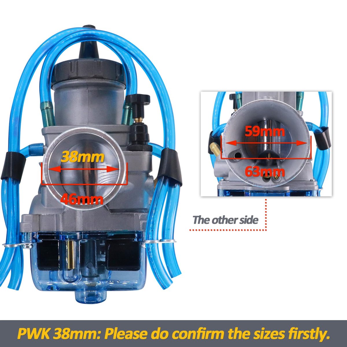 Pwk 38mm Carburetor For Honda Cr250 Cr250r Cr500r Kawasaki Kx125 Kx250 Suzuki Rm125 Rm250 Yamaha Yz250 Yz465 Universal 125cc