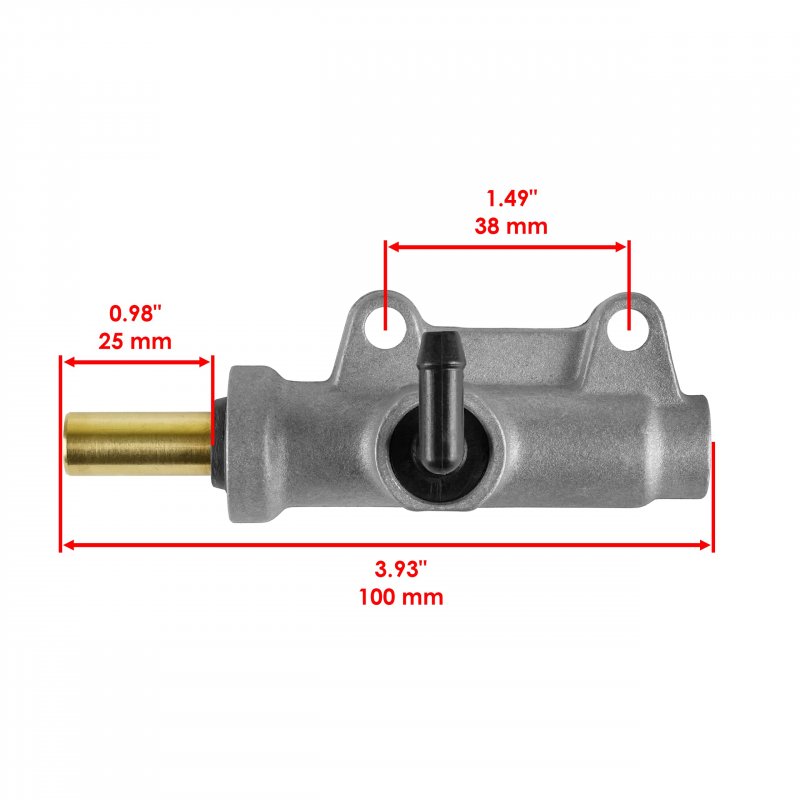 Caltric Rear Brake Master Cylinder For Polaris 3 8 Flared Connector