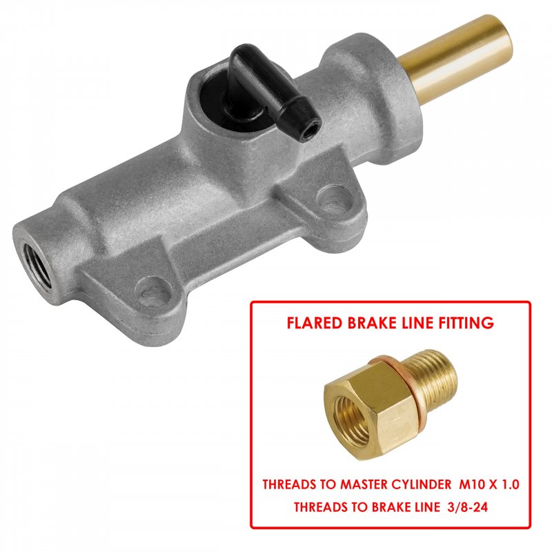 Caltric Rear Brake Master Cylinder For Polaris 3 8 Flared Connector