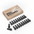20pcs Extended Black Lug Bolts 14x1 5 33mm Shank Length Not Oem Ball Radius Seat Compatible With Audi Tt A3 A4 S4 A5 S5 A6 S6