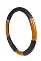 Allison 54-6606 Black With Light Wood Grip Steering Wheel Cover 