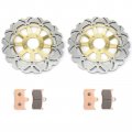 Smadmoto 11 8 Front Brake Discs Rotors Pads For Kawasaki Z1000 Zr1000a 03 04 05 06 Wave 