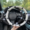Flower Steering Wheel Cover Cute Wrap Non-slip Protector Fit For 14-15 Inch-white Black