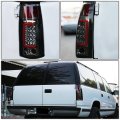Auto Dynasty Compatible With Chevy Gmc C K-series Pair Of 3d Led Tail Brake Lights Chrome Housing Smoked Lens