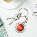 Graphics More Wonder Woman Icons Logo Keychain Spinning Round Chrome Plated Metal