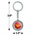 Graphics More Wonder Woman Icons Logo Keychain Spinning Round Chrome Plated Metal