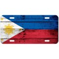 Aluminum License Plate Flag Of Philippines Filipino Pinoy Wood 