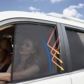 Zertran 2 Pcs 4 Window Magnetic Car Sun Shades Mesh Shade Blind Side Wind Deflectors Visors Custom Fit For Toyota Hiace 