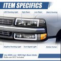 Auto Dynasty 4pcs L-led Drl Headlights And Bumper Lamps Compatible With Chevy Silverado Suburban 1500-3500 Tahoe 1999-2006