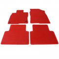 Ikon Motorsports Floor Mats For 2016-2021 Honda Civic 4-door Sedan Hatchback Factory Fitment Red Nylon Front Rear Car Liner 