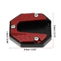 Universal Motorcycle Kickstand Pad Cnc Side Stand Foot Extension Support Plate Red