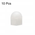Uxcell Acorn Hex Cap Nuts 10pcs M6 Dome Nylon Hexagon Decorative Nut For Screws Bolts White