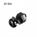 Uxcell Nylon Screw Nut Washer Assortment Kit M6x15mm Round Head Machine Bolt Nuts Flat Washers Black 20 Set