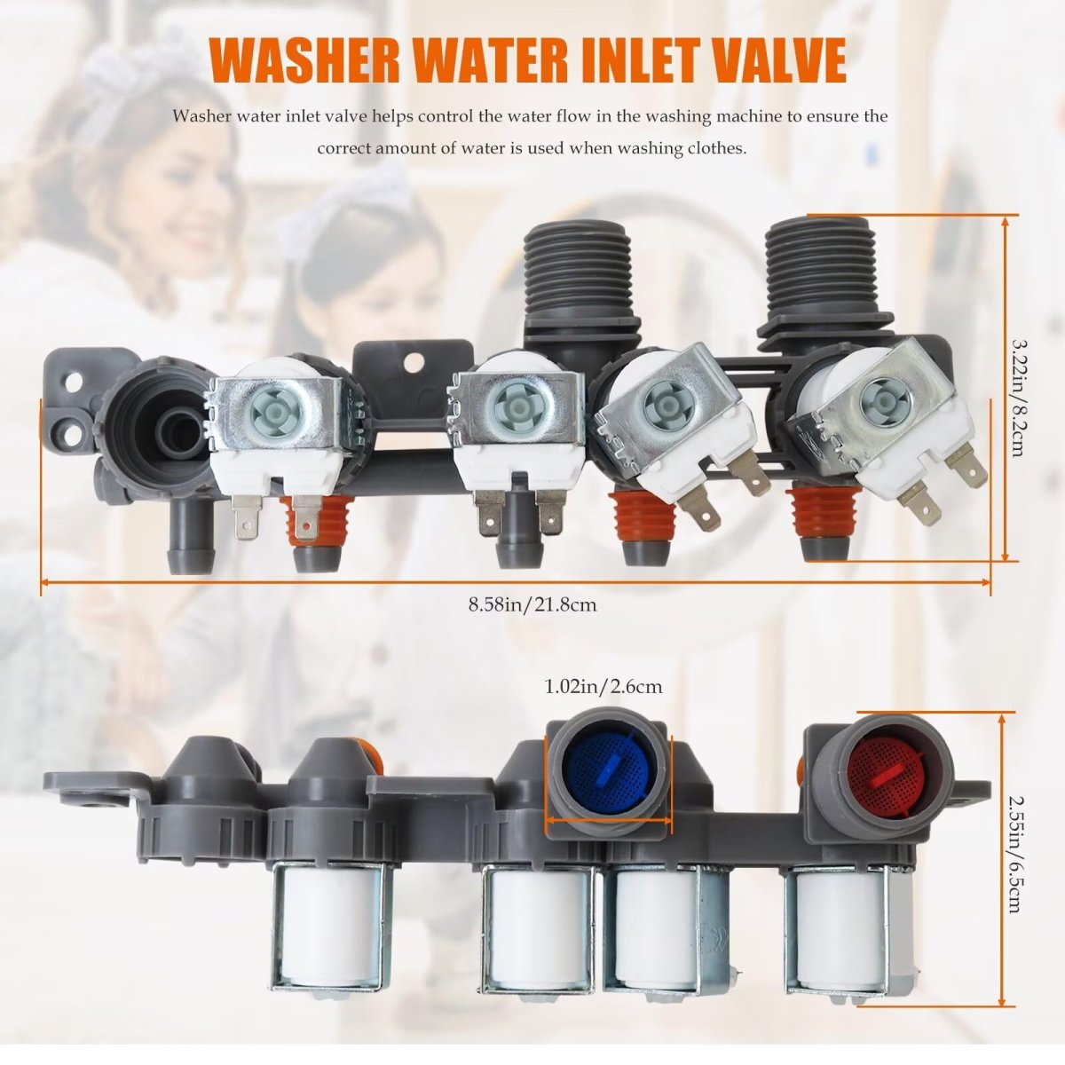 Aju75152602 Washer Inlet Valve Assembly For Lg Wt7405cw Wt7305cv Wt7305cw Wt7150cw Replaces 5221ea1008s Ap6335382 Ps12580369