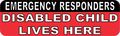 10in X 3in Disabled Child Lives Here Magnet Magnetic Emergency Sign By Stickertalk 