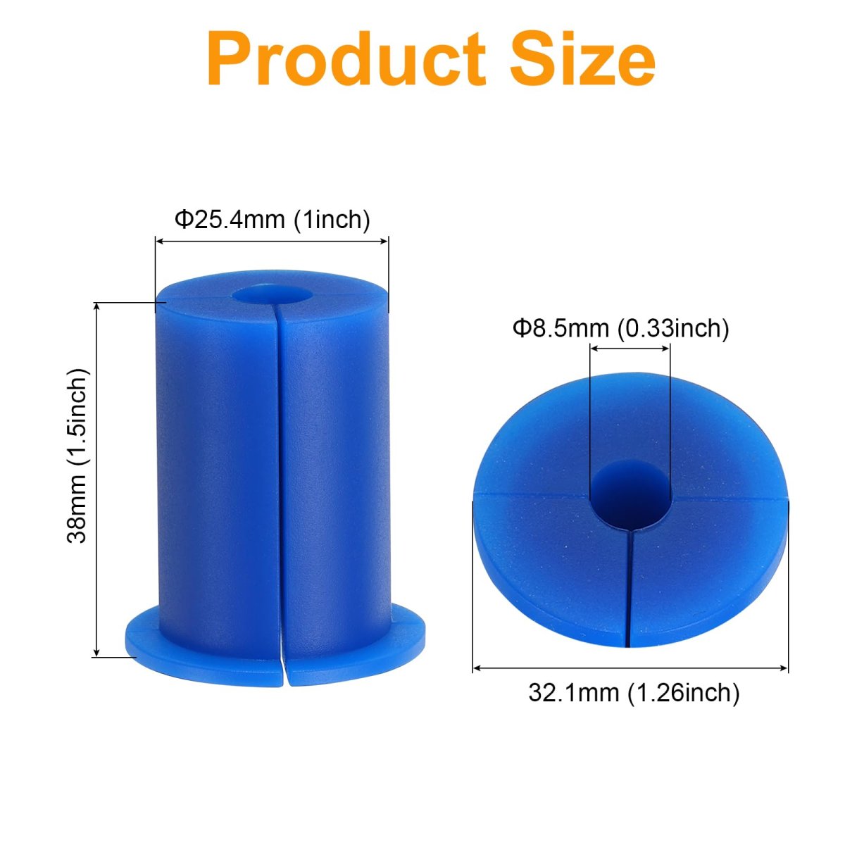 4pcs Wall Grommets For Cables 1 Inch Silicone Bushing Feed Through Routing Kit Cable Pass Ethernet With 8 5mm Hole Blue Outer
