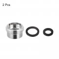 Uxcell Faucet Adapter 2pcs M18mmx6mm Female Thread To M22mmx6mm Male Brass Tap Aerator Connector For Kitchen Bathroom Sink