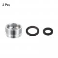 Uxcell Faucet Adapter 2pcs M18mmx6mm Female Thread To M22mmx6mm Male Brass Tap Aerator Connector For Kitchen Bathroom Sink