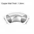 Uxcell Stainless Steel 304 Pipe Fitting Long Radius 90 Degree Elbow Butt-weld 1-1 2-inch Od 1 5mm Thick Size 4pcs
