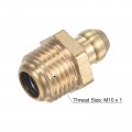 Uxcell Brass Straight Grease Fitting M10 X 1mm Thread Hydraulic Accessories 5pcs