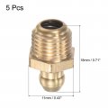 Uxcell Brass Straight Grease Fitting M10 X 1mm Thread Hydraulic Accessories 5pcs