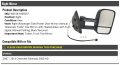 Right Passenger Side Power Mirror Manual-telescopic Trailer Towing With Heated Glass Turn Signal Manual Folding Black Textured