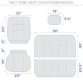 Gray Full Set Of Deluxe Car Low Back Front Seat Covers Rear Bench Cover For Honda Accord 