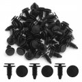 Uxcell 50pcs 8mm Hole Dia Plastic Rivets Fastener Push Clips Black For Car Auto Fender