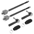 6pcs Front Inner Outer Tie Rod Ends Kit Suspension Steering End With Boot For Chevrolet Equinox Gmc Terrain Drag Link No