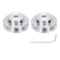 2pcs Single Groove Pulley 6mm Fixed Bore 40mm Outer Diameter Aluminum Alloy Mechanical Belt With Hex Wrench For Pu Round 