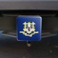 Connecticut State Flag Tow Trailer Hitch Cover Plug Insert