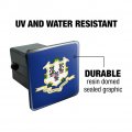 Connecticut State Flag Tow Trailer Hitch Cover Plug Insert