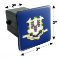 Connecticut State Flag Tow Trailer Hitch Cover Plug Insert