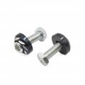 Uxcell 4pcs Black 6mm Thread Diameter Motorcycle License Plate Frame Screws Bolts Caps