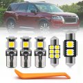 10pcs Led White Interior Lights Bulb For 2022- Nissan Pathfinder R53 5th Gen Bulbs Map Dome Step Door Lamp Cargo Light Super