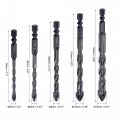 Uxcell Glass Concrete Drill Bit Set 5 Pcs Masonry Bits Carbide Tip For Brick Tile Plastic And Wood With Size 5mm 6mm 8mm 10mm
