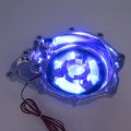 Httmt- Chrome W Blue Led Left Engine Stator Cover See Thru Compatible With 2006-2014 Yamah Yzf-r6 P N Mt313-008a-cd